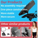 Black funbliss baby car mirror mounted on a headrest, showing a wide-angle convex lens for rear-facing infant monitoring.