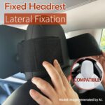funbliss baby car mirror for rear-facing car seats, mounted on a fixed headrest, showing a clear view.