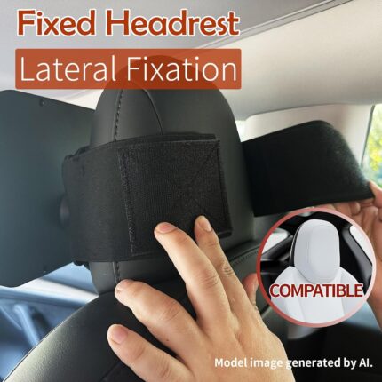 funbliss baby car mirror for rear-facing car seats, mounted on a fixed headrest, showing a clear view.