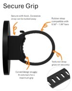 Black liuliuby magnetic phone holder for strollers and carts, securely attached to a handlebar.