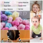 A pile of colorful WDGROW mini hair ties, suitable for babies, toddlers, and adults with fine hair, in a resealable bag.